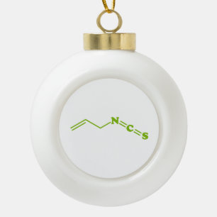 Wasabi Allyl Isothiocyanate Molecular Formula Ceramic Ball Christmas Ornament