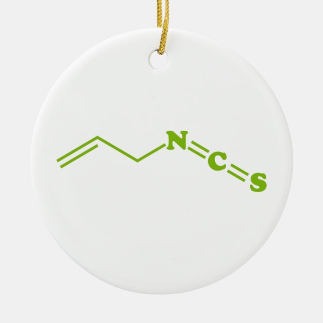 Wasabi Allyl Isothiocyanate Molecular Formula Ceramic Tree Decoration (Front)