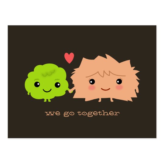 Wasabi and Ginger Go Together - Kawaii Design Postcard