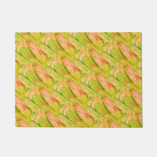 Wasabi Green Earthy Art Abstract Floral  Doormat