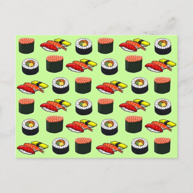 Wasabi Green Sushi Postcard (Front)