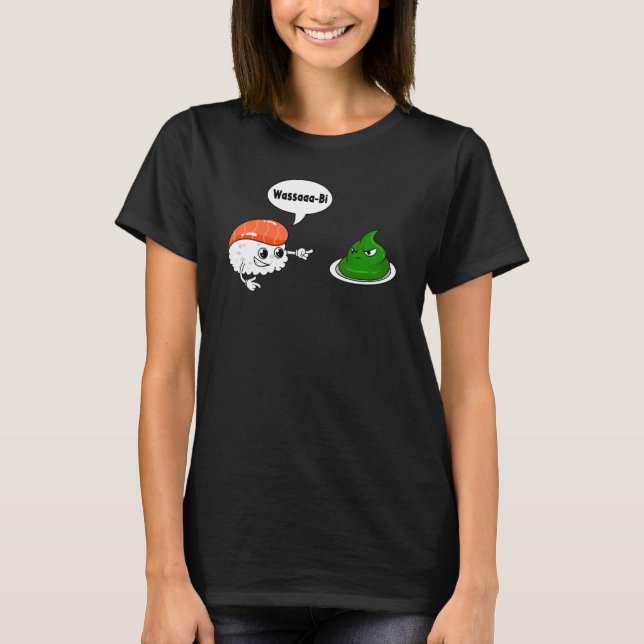 Wasabi Salmon Sushi Horseradish Spicy Paste Condim T-Shirt (Front)