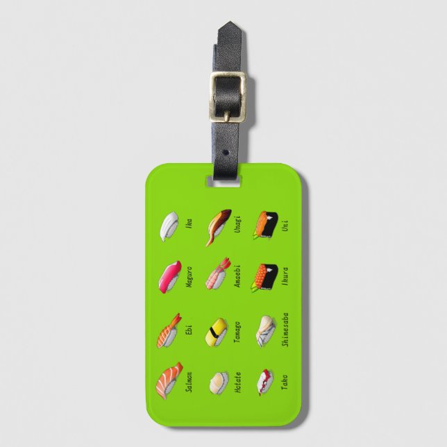 Wasabi sushi Japanese cute food Luggage Tag (Front Vertical)