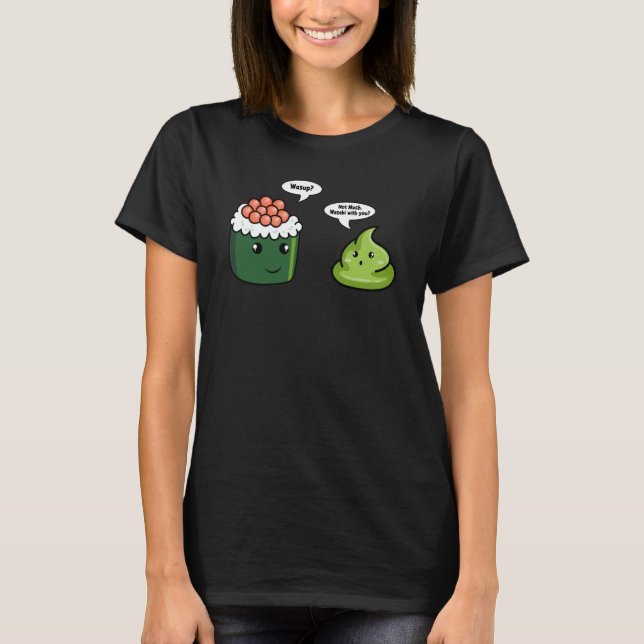 Wasabi Sushi Spicy Paste Condiments Japanese Horse T-Shirt (Front)