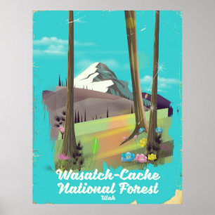 Wasatch-Cache National Forest Utah vacation poster