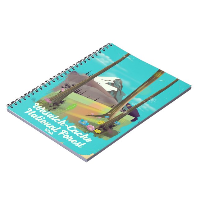 Wasatch-Cache National Forest Utah vacation poster Notebook (Left Side)
