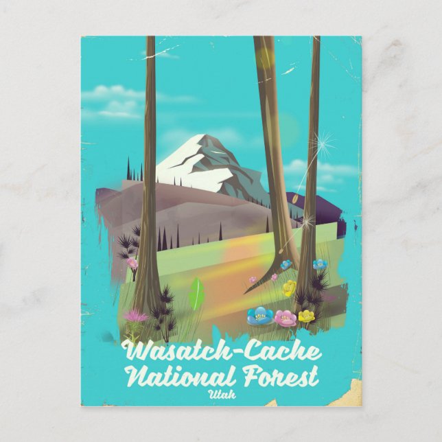 Wasatch-Cache National Forest Utah vacation poster Postcard (Front)