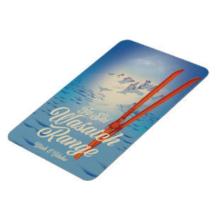 Wasatch Range Utah & Idaho Ski poster Magnet