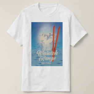 Wasatch Range Utah & Idaho Ski poster T-Shirt