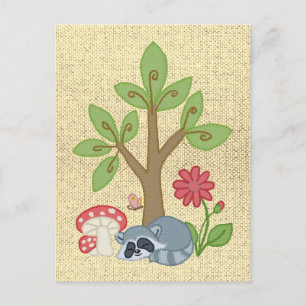 Waschbär unterm Baum Postcard
