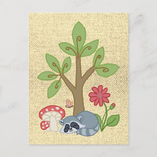 Waschbär unterm Baum Postcard (Front)