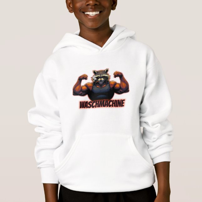 Waschmachine – Strong Raccoon Gym Design (Front)