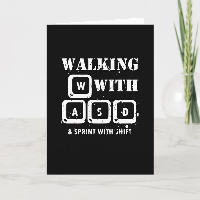 WASD - Gamer Greeting Card for PC Gaming Fans (Front)