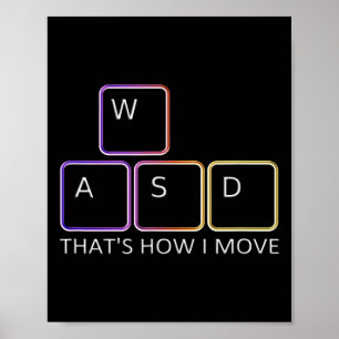 Wasd Gaming Design - Iconic Pc Gamer Keyboard Grap Poster