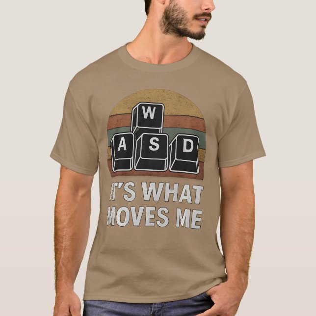WASD Gaming Keys Funny PC Gamer Design Computer Ne T-Shirt (Front)