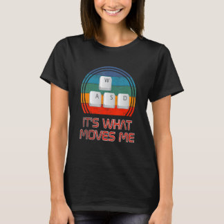 Wasd It's What Moves Me Video Gaming Boys Men Vint T-Shirt
