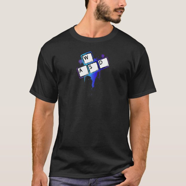 Wasd Keyboard Keys Pc Gaming T Shirt Game Lover  R (Front)