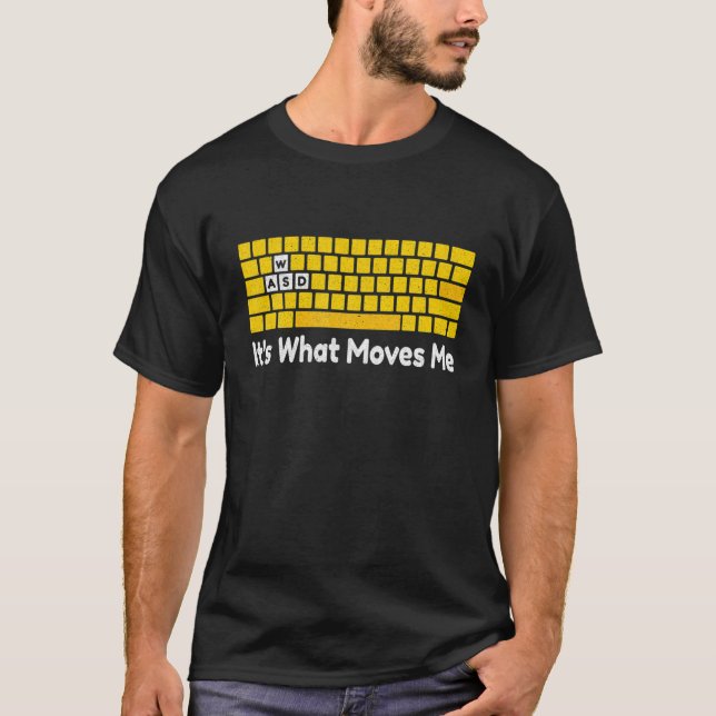 WASD PC Gamer Gifts Boys Men Computer Games, Video T-Shirt (Front)