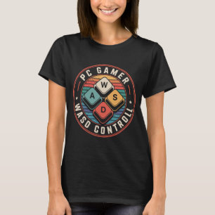 WASD PC Gamer Tshirts Retro Gaming Keyboard