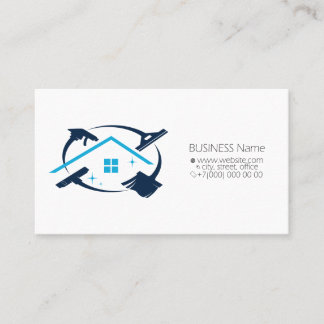 Wash cleaning home with tool business card