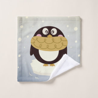 Wash cloth with Penguin black