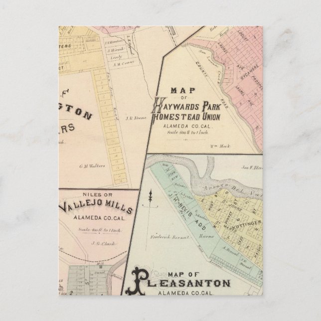 Wash Corners, Haywards Park, Niles, Pleasanton Postcard (Front)