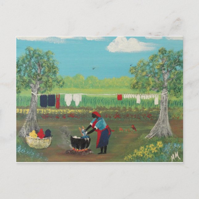 Wash Day in the Fifties Postcard (Front)