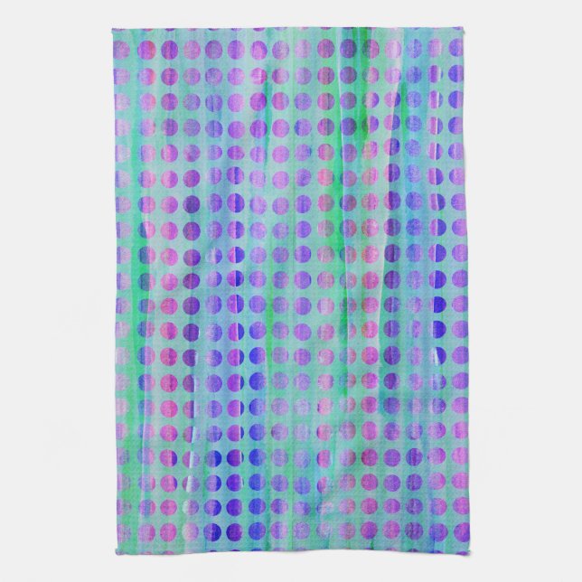 Wash Dots Mini Periwinkle kitchen Tea Towel (Vertical)