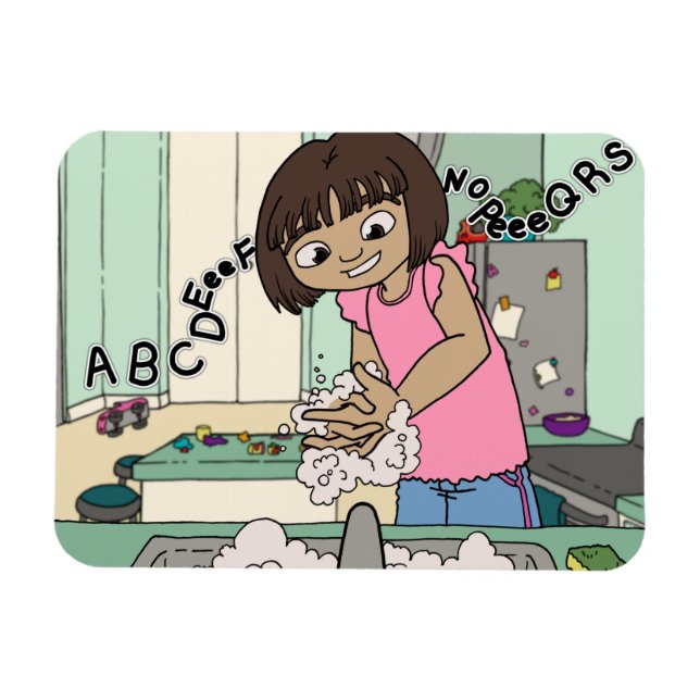 Wash Hands Magnet (Horizontal)