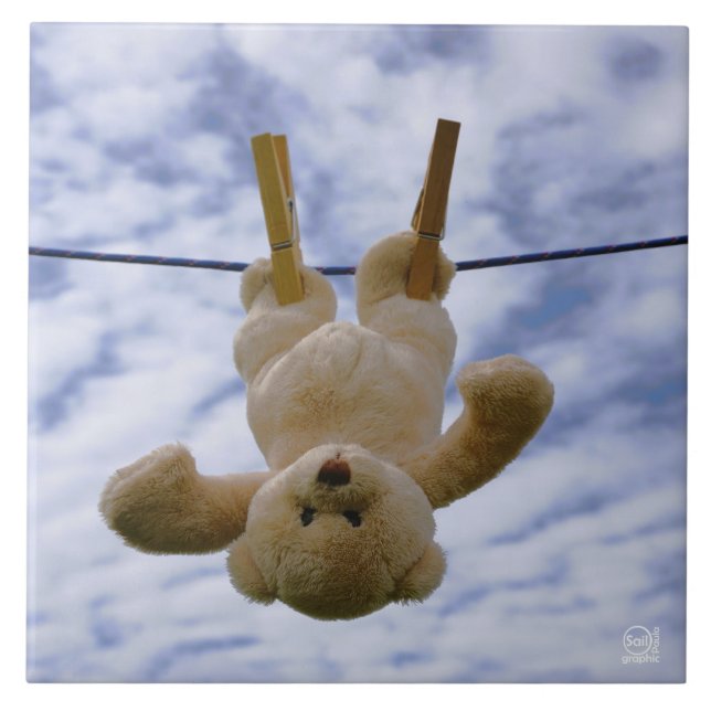 Wash line with cubob boar hanging to dry. tile (Front)