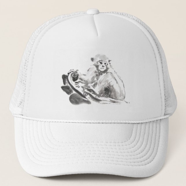 Wash Painting Monkey Year Zodiac Birthday Hat (Front)
