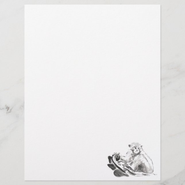 Wash Painting Monkey Year Zodiac Letterhead (Front)