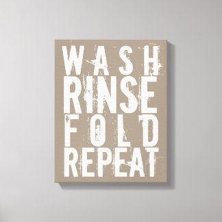 Wash Rinse Fold Repeat Laundry Room Wall Decor