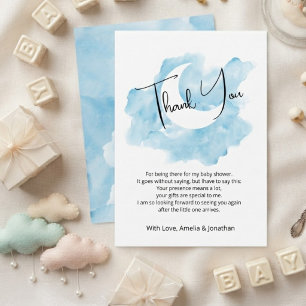 Wash Watercolor Celestial Flat Thank You Card