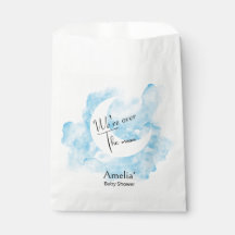 Wash Watercolor Over the Moon Baby Shower