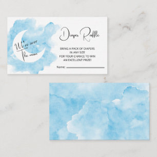 Wash Watercolor Over the Moon Diaper Raffle Enclosure Card