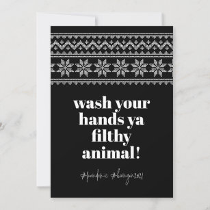 Wash Your Hands 2020 Funny Humour Sweater Stitch Holiday Card