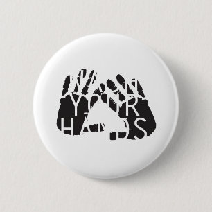 WASH YOUR HANDS 6 CM ROUND BADGE