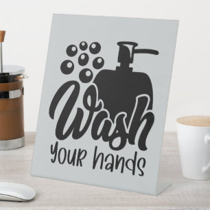 Wash Your Hands Bathroom Hygiene Reminder Pedestal Sign