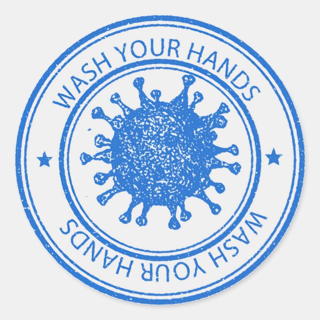 Wash Your Hands Classic Round Sticker (Front)