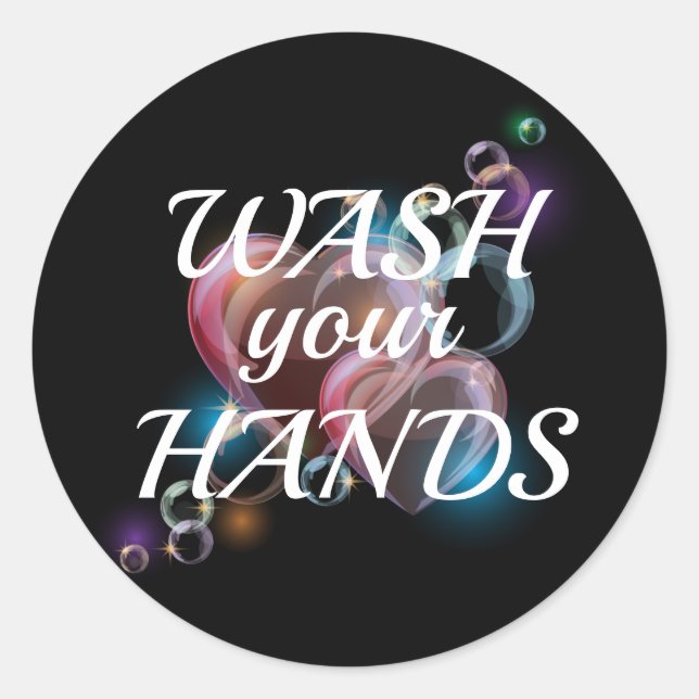 Wash Your Hands Classic Round Sticker (Front)