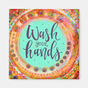 Wash your Hands Colourful Fun Inspirivity Magnet