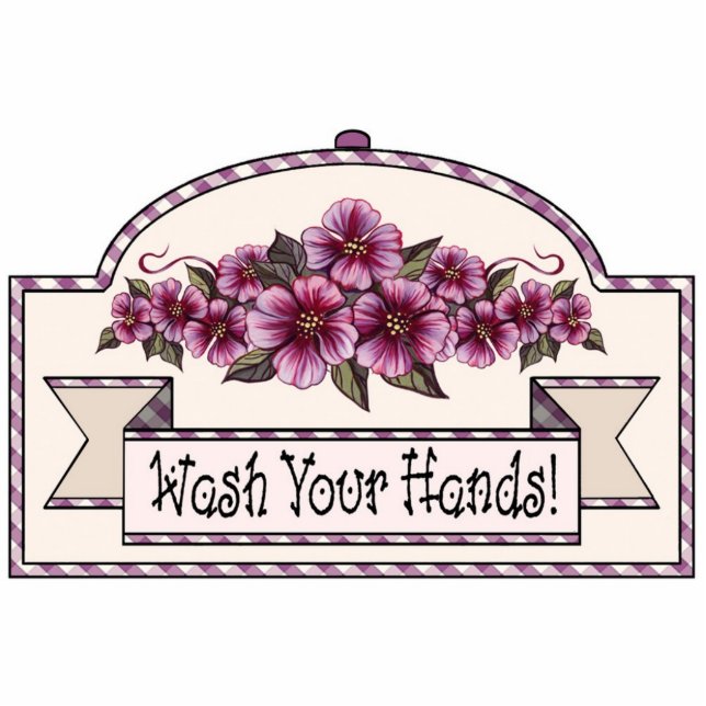 "Wash Your Hands!" - Decorative Sign - 41 Photo Sculpture Decoration (Front)