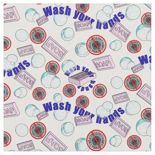 Wash Your Hands Fabric (Close Up)