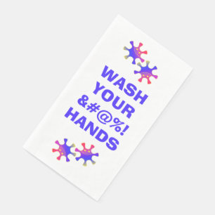 Wash Your &#%! Hands Funny Germ Warning Napkin