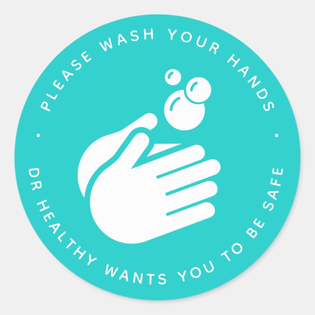 Wash Your Hands - Hand Washing Coronavirus & Flu Classic Round Sticker (Front)