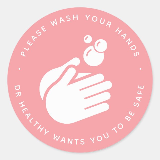 Wash Your Hands - Hand Washing Doctor & Flu Classic Round Sticker (Front)