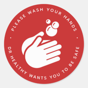 Wash Your Hands - Hand Washing Hygiene & Flu Classic Round Sticker