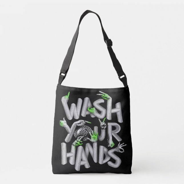 Wash Your Hands Hygiene Germs Crossbody Bag (Back)