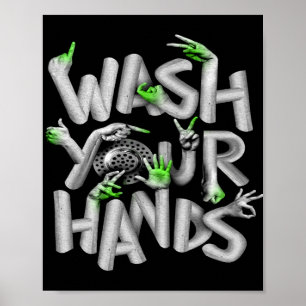 Wash Your Hands Hygiene Germs Poster